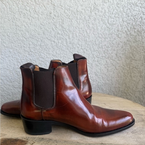 Unisex Quero Brown Leather Chelsea Boots - Picture 3 of 8